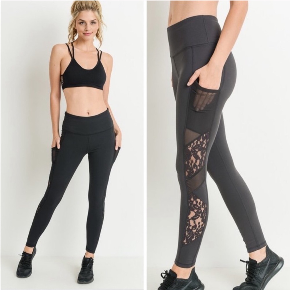 🆕 Charcoal Lace Leggings